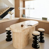 Chaises d'îlot en bois massif noyer de style mi-siècle, tabourets de bar rétro français, chaises hautes pour salles à manger domestiques et hôtelières