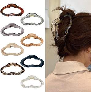 Pince à cheveux grande taille 11 cm, motif nuage, type requin, pour l'arrière de la tête, multi-tendances, pour cheveux volumineux, style sophistiqué pour femme - Product Image 3