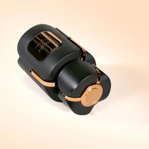 Diseño único mate cilindro negro de lujo botella de Spray de Perfume de vidrio 50ml
