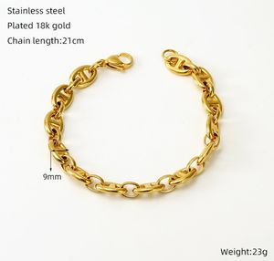 Bracelet personnalisé en acier inoxydable avec <span class=keywords><strong>boucle</strong></span> en fer à cheval, bracelet ouvert en forme <span class=keywords><strong>de</strong></span> <span class=keywords><strong>nez</strong></span> <span class=keywords><strong>de</strong></span> cochon, bracelet chaîne en grains <span class=keywords><strong>de</strong></span> café pour femmes et hommes - Product Image 3