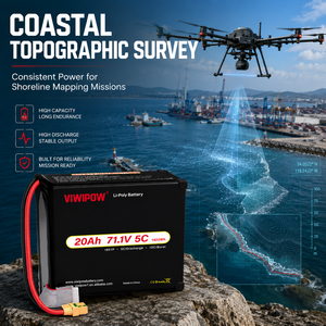 Batterie de drone VIWIPOW Lithium-ion semi-solide 20Ah, 500 cycles, débit de décharge 5/10C, 18S 71.1V – Meilleure vente - Product Image 4