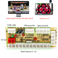 Sıfır gecikme Arcade USB kodlayıcı PC LED Joystick Arcade Rocker 5pin devre DIY için konsol düğmesi kontrol paneli