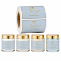 Rouleau d'étiquettes d'emballage pour pots de mariage, cosmétiques, autocollantes, imperméables, dorées, personnalisées, imprimées, mates, du fabricant