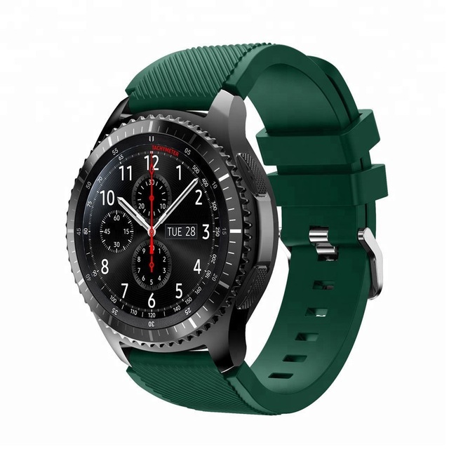 Twill Pattern Silicone Strap 22mm Watch Band for Samsung Watch Sports Smart Replacement Bracelet Watchband