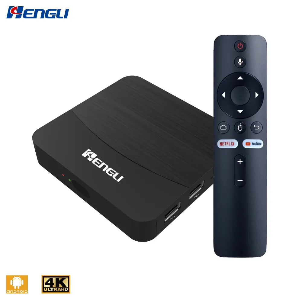 Hengli meilleur Android TV Box Android 11 4k HD smart tv box streaming 2gb 16gb OTT décodeur tv pour espagnol anglais portugais