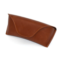 Étui à lunettes souple sac à lunettes en cuir marron avec fermeture magnétique