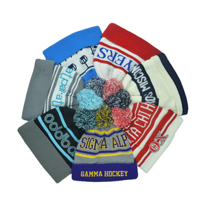 Bonnets personnalisés avec logo sur mesure, bonnets d'hiver colorés à imprimé animal, bonnets Gorras avec pompon et logo brodé personnalisé - Product Image 1