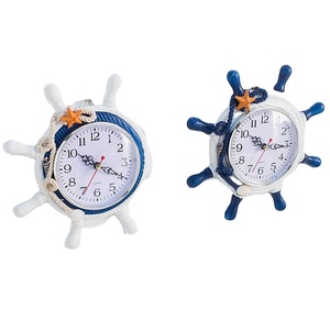 Reloj de pared de timonel Mediterráneo hecho a mano de madera decoración del hogar regalos creativos Boutique objetos decorativos - Product Image 3