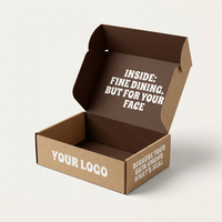Boîte d'expédition en carton ondulé kraft personnalisée avec logo intérieur marron pour emballage cadeau de produits de soin de la peau pour la vente au détail et l'expédition