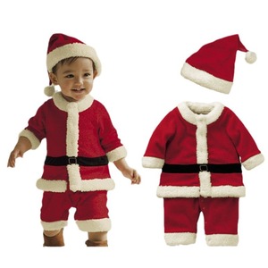 <b>Christmas</b> Costumes For Boys And Girls Santa Claus Sets <b>Childrens</b> Performance <b>Outfits</b> Red With White Trim Fall 2021 - Product Image 5