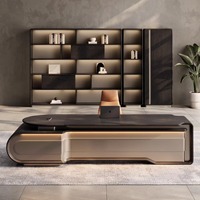 Escritorio Ejecutivo Moderno de Lujo en Forma de L, Muebles Comerciales para Oficinas de Gerentes y Jefes, Resistente al Agua y Duradero