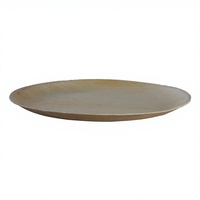 Assiette de service en feuille de palmier Areca de 5 pouces, écologique, biodégradable, jetable, en stock, couleur unie minimaliste, non toxique