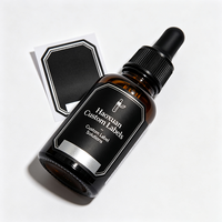 Étiquettes autocollantes en PET noir avec gaufrage argenté pour flacons compte-gouttes d'huile pour le visage Haoxuan OEM, pour emballages cosmétiques