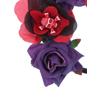 Diadema HLC para Fiesta del Día <span class=keywords><strong>de</strong></span> <span class=keywords><strong>Muertos</strong></span> Mexicano, Accesorios para el Cabello con Calaveras y Rosas para Halloween, Corona para Fiestas y Festivales - Product Image 5
