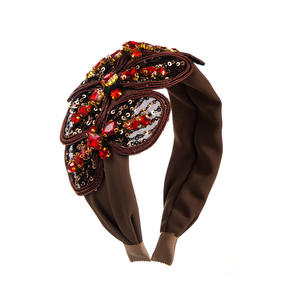 แถบคาดศีรษะลูกไม้โบว์ใหญ่สำหรับผู้หญิงพร้อมเครื่องประดับผมระดับไฮเอนด์ขอบกว้าง - Product Image 6