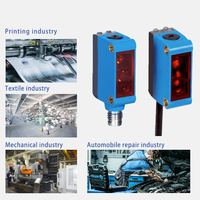 Sensor Fotoelektrik Refleksi Difus NPN NO+NC 25cm Penolakan Latar Belakang 10-30V DC IP67 Casing ABS PC