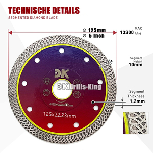 Dégradé de couleur nouveau-design maille Segment diamant lame diamant tuile lame de scie meuleuse d'angle <span class=keywords><strong>disque</strong></span> de coupe <span class=keywords><strong>125</strong></span> <span class=keywords><strong>mm</strong></span> - Product Image 4