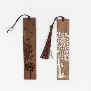 Custom Laser Engraving Wood Blank Bookmark Natural Unfinished High Quality Personalized Wooden Bookmark