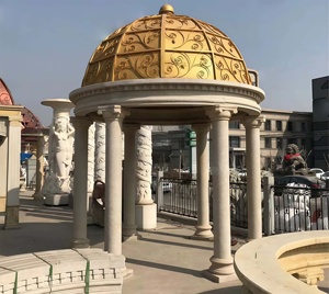 أجنحة حديقة رخامية طبيعية مخصصة في الهواء الطلق نحت صناعي أجنحة أعمدة رومانية ديكور فيلا - Product Image 3