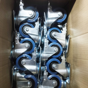 WBD Industrial <span class=keywords><strong>Swivel</strong></span> 100mm 125mm Blue TPR Nachlauf und Rad mit Bremse - Product Image 6