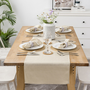 Nappe en lin classique Collection moderne Différents styles Tailles Rectangle pour un usage domestique Technique tissée Tissu à motif solide - Product Image 1