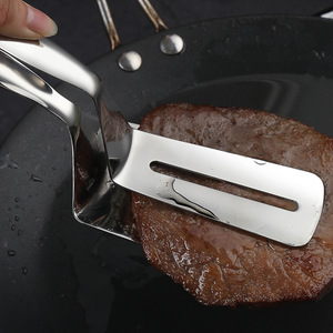 Suministro directo de fábrica: Pinzas para carne de acero inoxidable 304, pinzas para barbacoa antideslizantes, espátula para freír pescado - Product Image 1