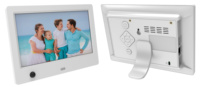 Petit cadre photo numérique en acrylique 7 pouces avec écran LCD de bureau, horloge, lecture vidéo et boucle de lecture automatique