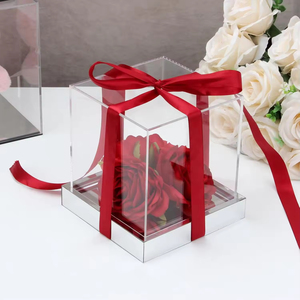 Caja de exhibición de modelo transparente de acrílico, espejo plateado cuadrada con caja de regalo, vitrina apilable de decoración transparente para modelos de automóviles - Product Image 3