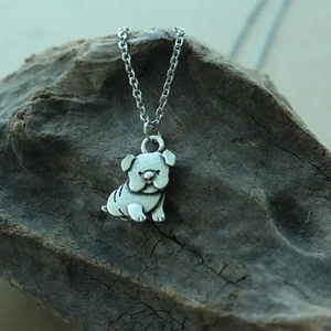 Collier mignon avec animal pour femme, pendentif petit bouledogue, joli bijou chien, petit pendentif animal de compagnie, cadeau pour fille adorable - Product Image 5