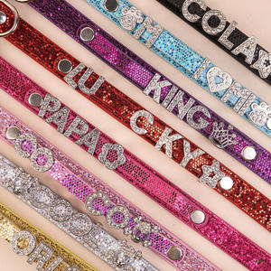 <span class=keywords><strong>Collar</strong></span> para mascotas de cuero PU personalizado de tamaño pequeño con Ins Wind Color Patrón de animal sólido Cintas Luces y lentejuelas Características de metal - Product Image 3