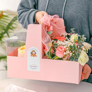 กล่องของขวัญตกแต่งงานแต่งงานแบบกำหนดขนาดเอง กล่องใส่เค้กดอกไม้ขนาดเล็ก สีเหลือง โปร่งใส พกพาสะดวก รีไซเคิลได้ ดีไซน์สวยงาม - Product Image 3