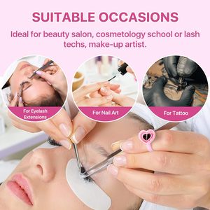 Pigmento fácil ventilador coração plástico forma microblading tatuagem cola copo titular cílios extensão ferramenta tinta lash ringcup anel descartável - Product Image 6