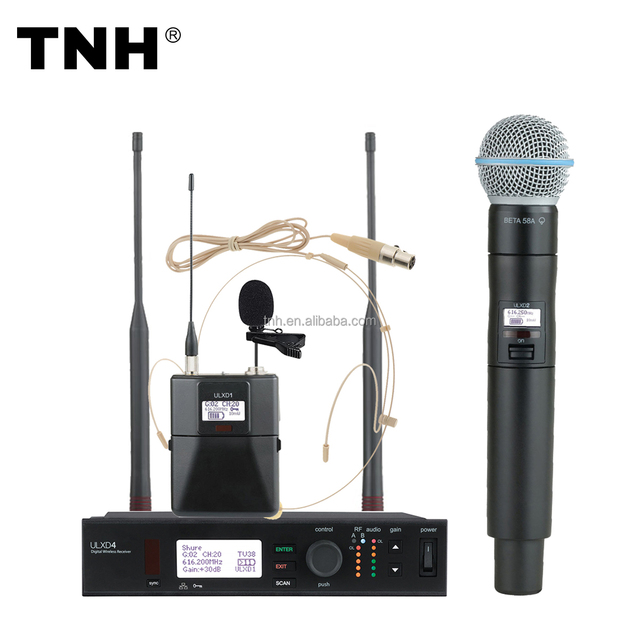 TNH ULXD4 Professional Wireless Handheld Headset Lavalier Microphone High Quality Vocal Microphone for Speech Singing Recording