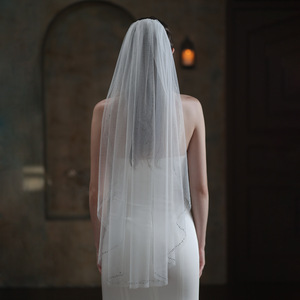 2312 V844 velo <span class=keywords><strong>de</strong></span> <span class=keywords><strong>novia</strong></span> único francés retro Super Hada nuevo blanco caliente boda suave gasa tocado - Product Image 5