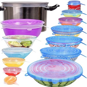 Food Grade Stretchable Silicone Fresh Keeping Cover 6 Pieces Reusable Elastic Seal Lid For Bowls Fruits Vegetables Food Storage - Product Image 1