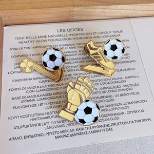 Gold Plated Football Shoe Enamel <b>Pin</b> Sports Theme Metal <b>Badge</b> Souvenir Accessory - Product Image 3