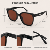 Lunettes de soleil polarisées carrées OEM ODM, monture intégrale en polycarbonate, protection UV400, anti-reflets, unisexe, pour la conduite en extérieur