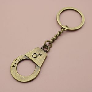Llavero con Forma de <span class=keywords><strong>Esposas</strong></span> y Anillo Dividido de Aleación Plateada Antigua, para Parejas, Regalo de San Valentín - Product Image 6