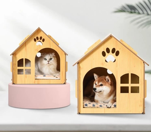 Maison pour animaux de compagnie en bois personnalisée, design détachable avec caractéristiques respirantes et anti-humidité, fournitures directes du fabricant, meubles - Product Image 4