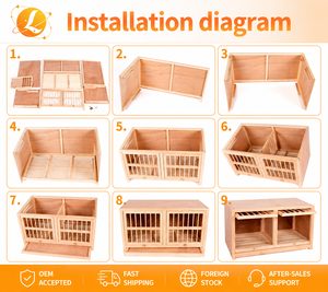 Jaula Clásica Ecológica de Madera para Palomas, Compartimentos Modulares para Nidificación y Emparejamiento, Fácil de Limpiar, Forma Cuadrada, Cierre Deslizante - Product Image 5