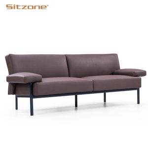 Nội Thất Sofa Phòng Khách Bằng Da Ngoại Quan Màu Đen Thiết Kế Sang Trọng - Product Image 6