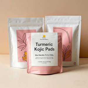 Almohadillas de limpieza facial de etiqueta privada, almohadillas exfoliantes de Ácido Kójico de cúrcuma para una piel suave y radiante - Product Image 2