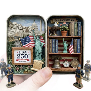 Diorama miniature pop-up en métal fait main, édition 250e anniversaire des États-Unis, objet de collection, cadeau - Product Image 5