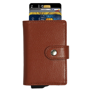 Estuches para tarjetas de crédito antirrobo, billetera repelente de tarjetas PU para mujer, tarjetero Rfid, bloqueo Rfid, aluminio, moda corta, Unisex - Product Image 3