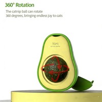 Balle de jouet rotative à 360 degrés à la menthe pour chat, balle créative en forme d'avocat à la menthe pour chat, jouets pour animaux de compagnie OEM en gros