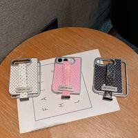 Nouvelle coque de téléphone portable antichoc style Ins à pois avec bracelet en métal pour iPhone Duo