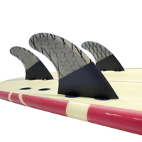 Ailerons de surf en fibre de carbone gris double languette en gros, ailerons de surf G3 Tri-set