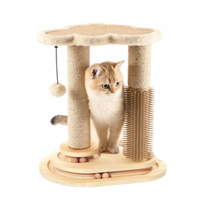 Rascador para Gatos, Cepillo Autolimpiable para Gatos de Interior, Percha Suave como una Nube para Descansar, Rascador de Sisal Natural de 17.5 Pulgadas de Alto - Product Image 1