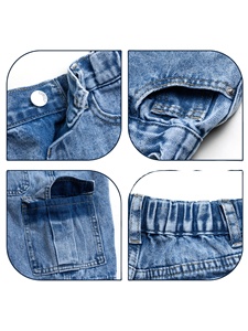 Nouveaux shorts en jean de coton pour enfants, vente en gros, shorts d'été amples et tendance pour garçons, style streetwear, taille mi-haute, avec poches latérales noires - Product Image 3