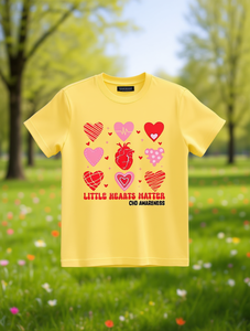 T-shirt de sensibilisation aux maladies cardiaques pour femmes, manches courtes, col rond, en coton, décontracté, printemps-été, Little Hearts Matter CHD - Product Image 2